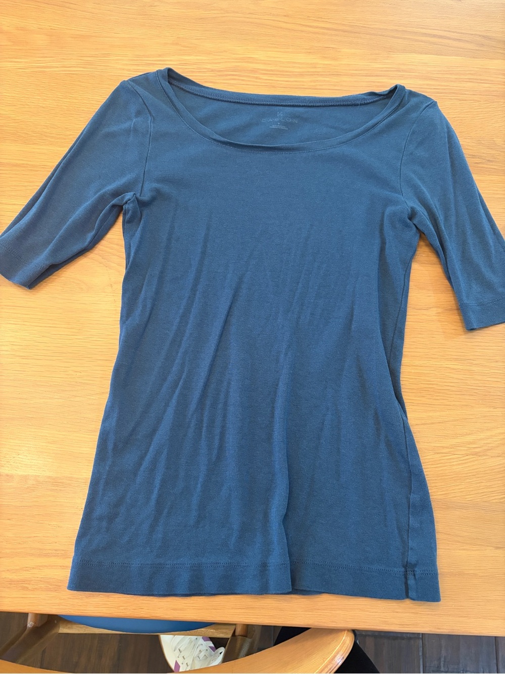 Caslon Scoop Neck Elbow-Sleeve Top - Teal Blue